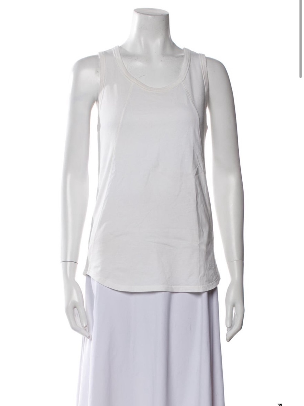 Chloe White Scoop Neck Cotton Tank